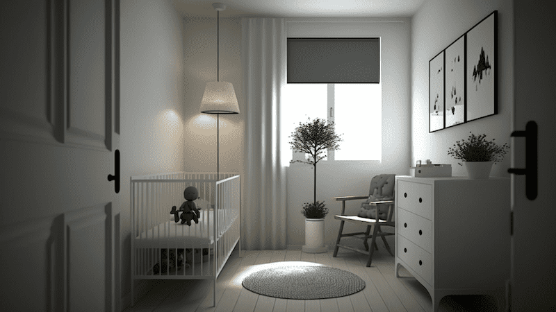Minimalistic baby room design