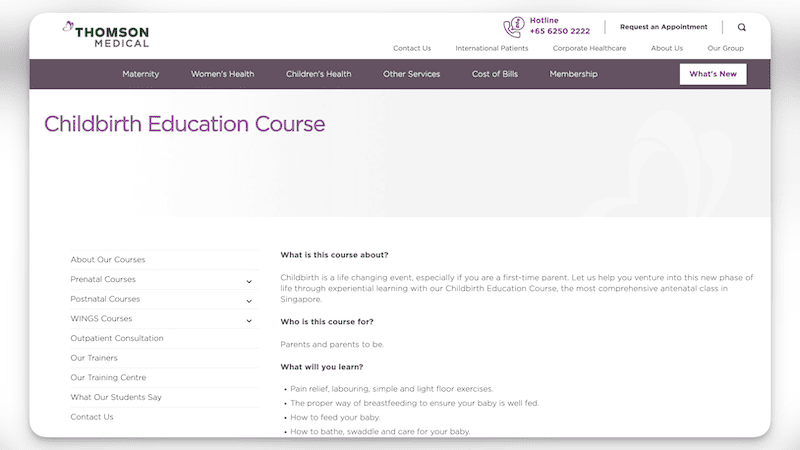 Thomson Medical - Childbirth Education Course