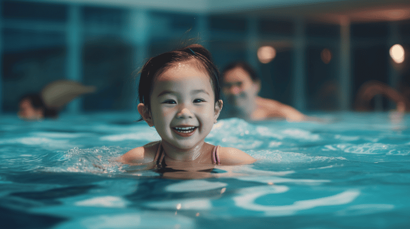 Toddler in pool