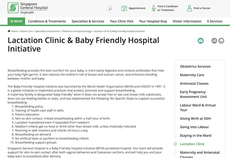 Singapore General Hospital Lactation Clinic