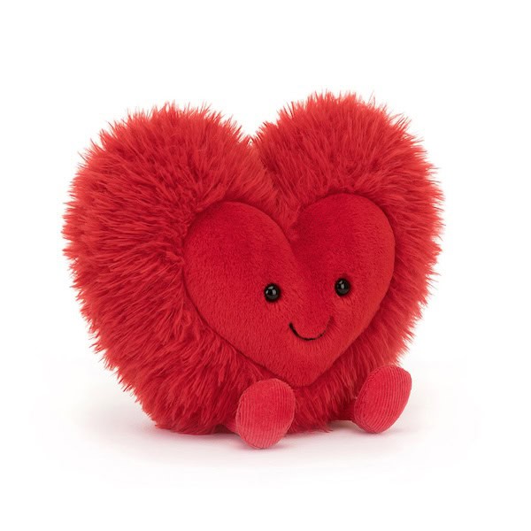 JellyCat-Amuseable Beatie Heart-A fluffy red-shaped plush toy