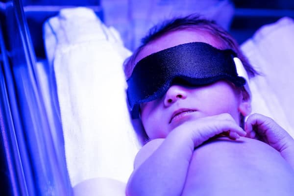 Newborn baby having phototheraphy