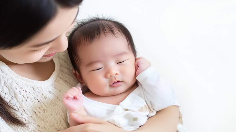 Hold baby upright 30 minutes after feeding