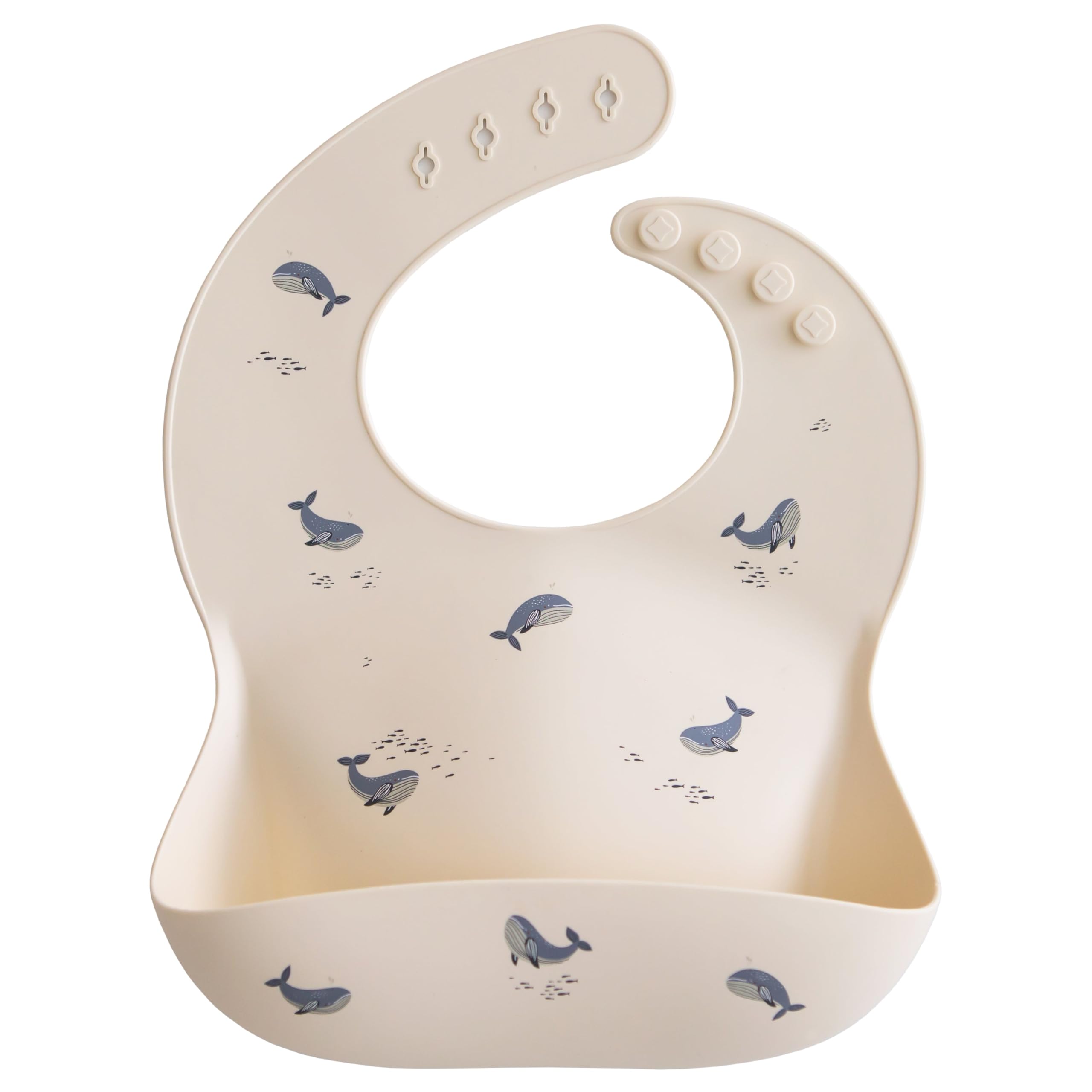 Mushie Silicone Bib, Whales