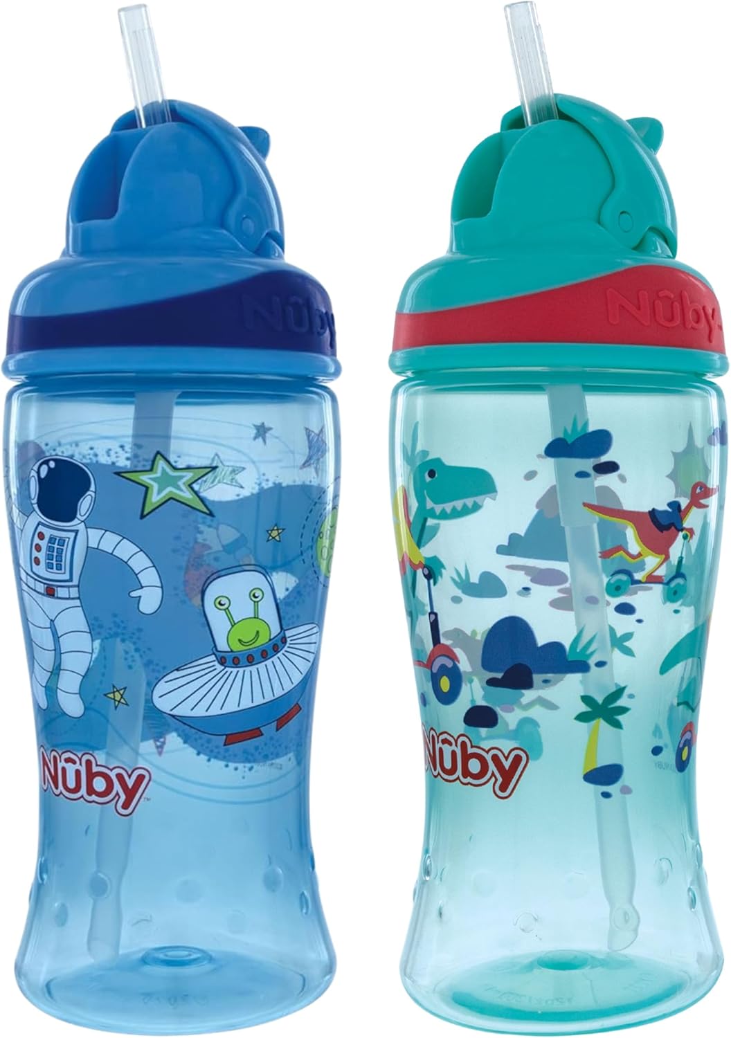 Nuby 2pkThirsty Kids No-Spill Flip-it Printed Boost Cup