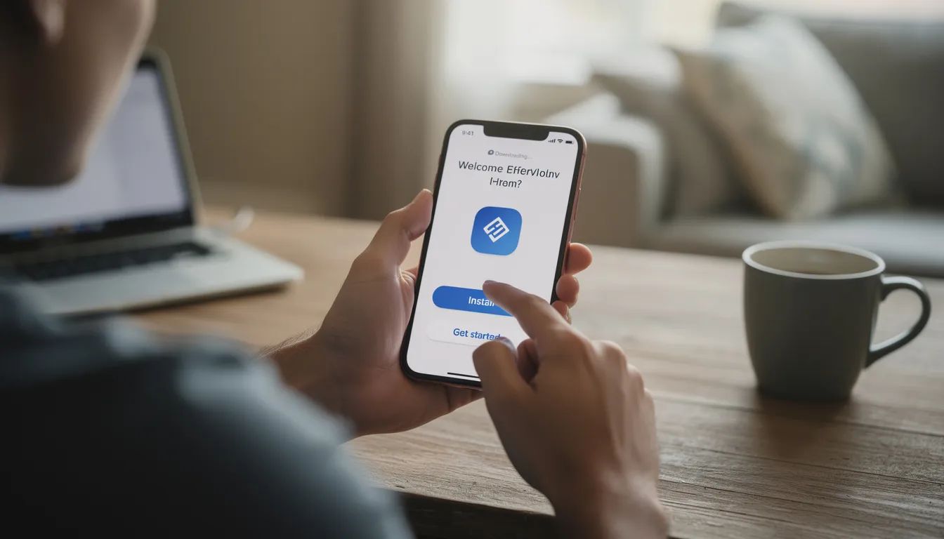 An individual is seen downloading and setting up the Parents Gateway app on a mobile device, which will help them access important parenting resources, book parent-teacher meetings, and receive notifications from their child's school. The app aims to enhance communication between parents and schools, providing a smoother experience in managing school activities and administrative functions.