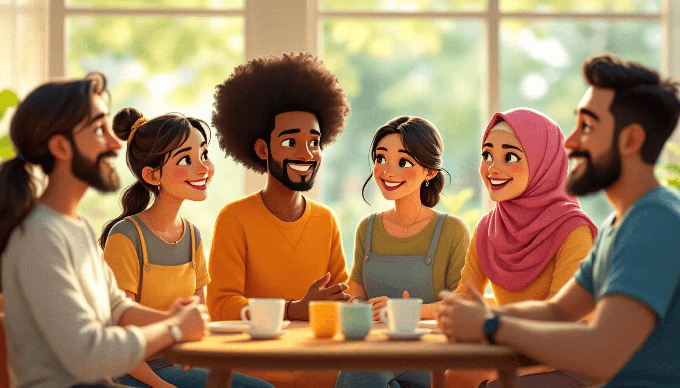 A diverse group of parents engaging in a parenting support workshop in Singapore.