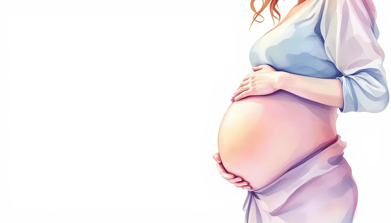 An illustration representing the second trimester of pregnancy.