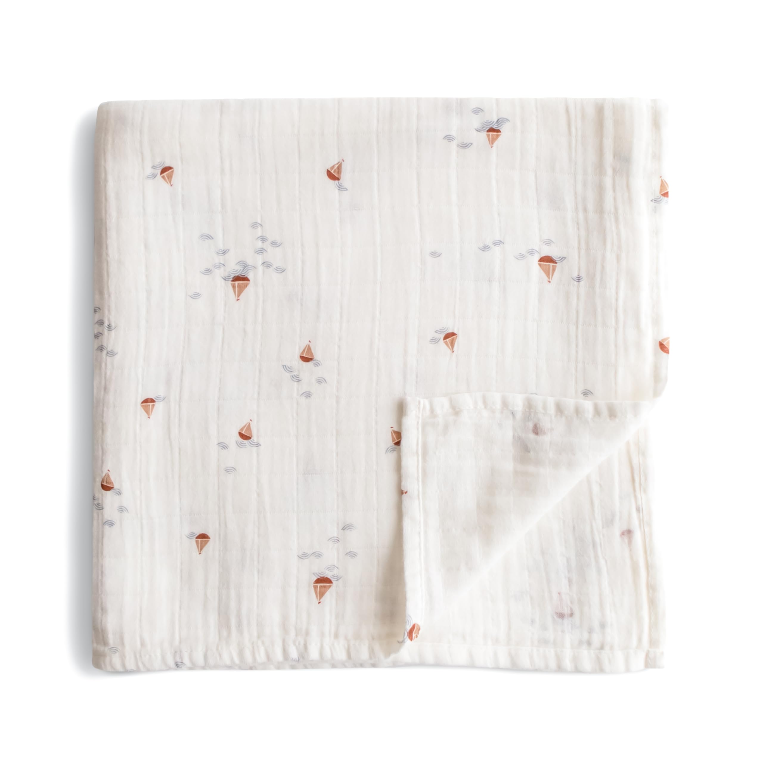 Mushie Muslin Swaddle (Boats)