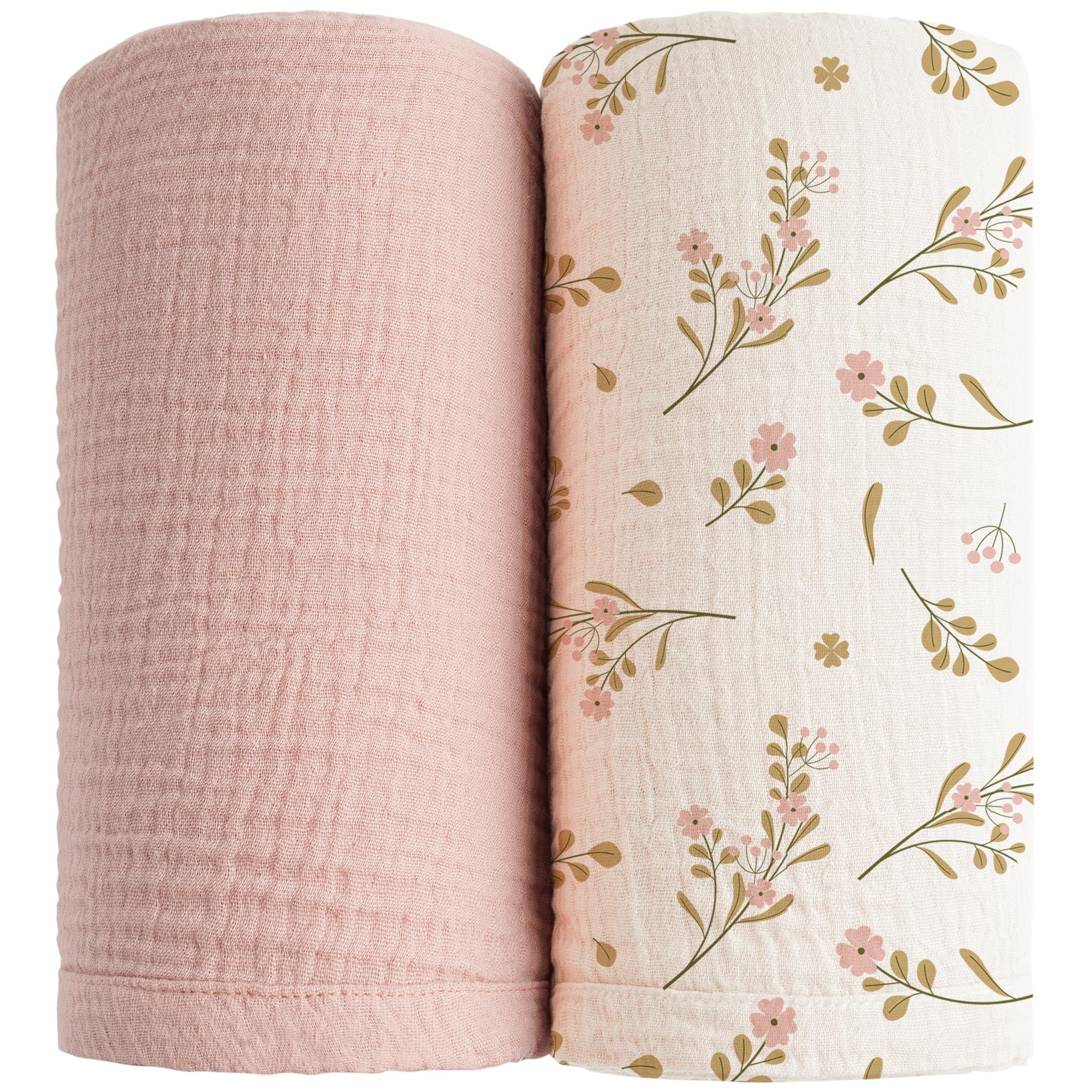 Konssy Muslin Swaddle Blankets (2-Pack)