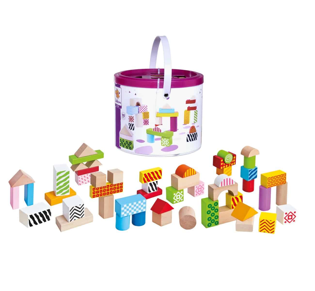Eichhorn Colourful Wooden Blocks (50 pcs)