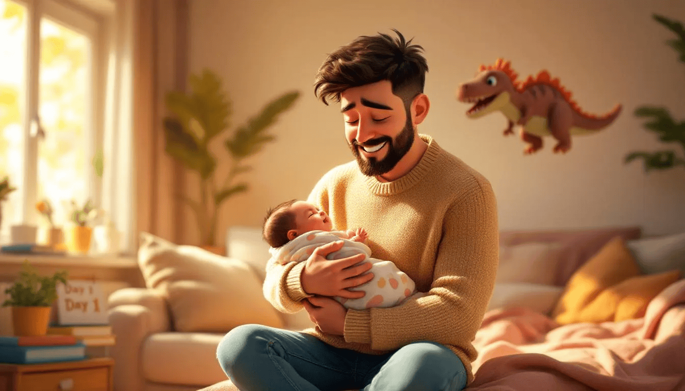 A new parent holding their newborn baby, capturing the essence of new parenthood.