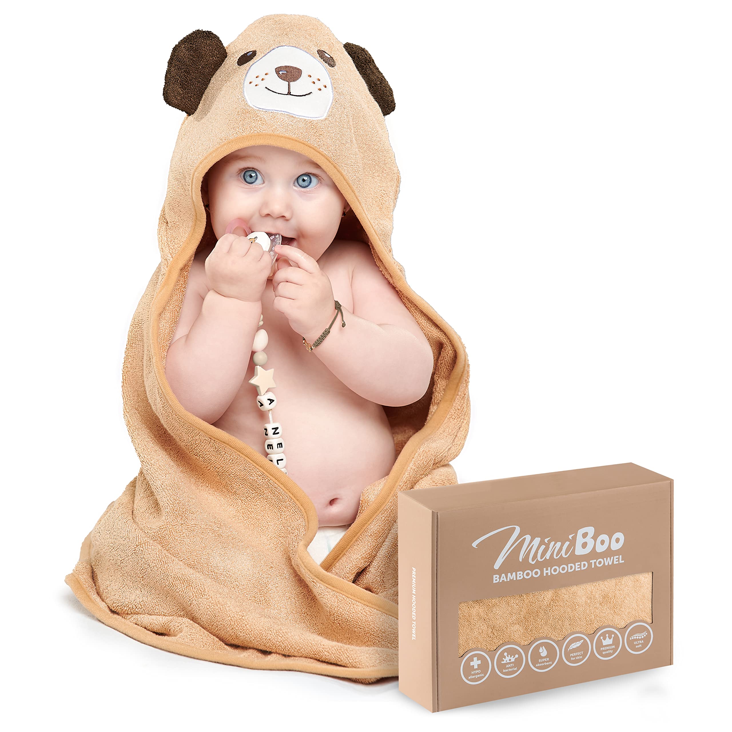 Miniboo Bamboo Dog Hooded Towel