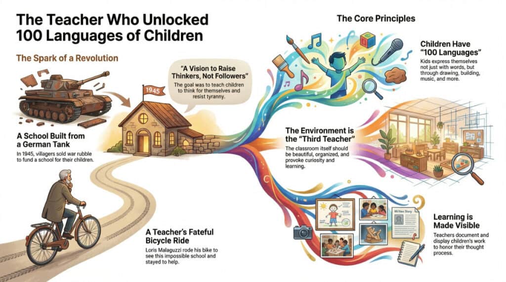 Loris Malaguzzi: The Teacher Who Unlocked 100 languages for children